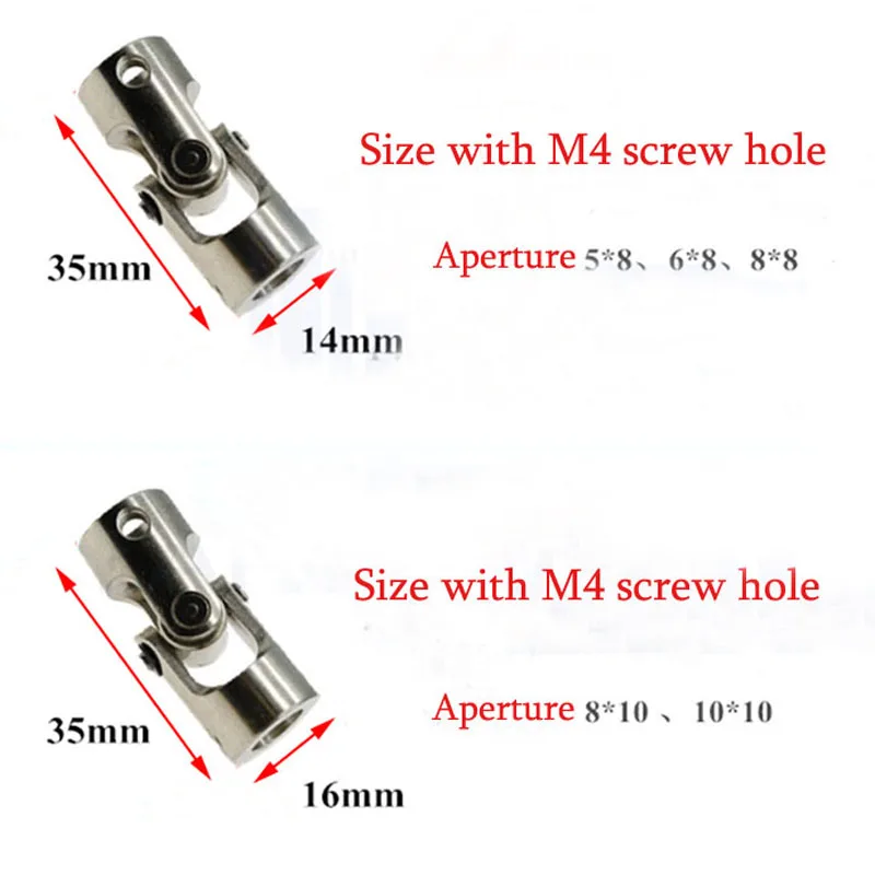 3 шт. металлический робот карданный шарнир карданный муфта приводной вал универсальный разъем длина 18 мм/23 мм/35 мм 23 размера для DIY RC автомобиля лодки