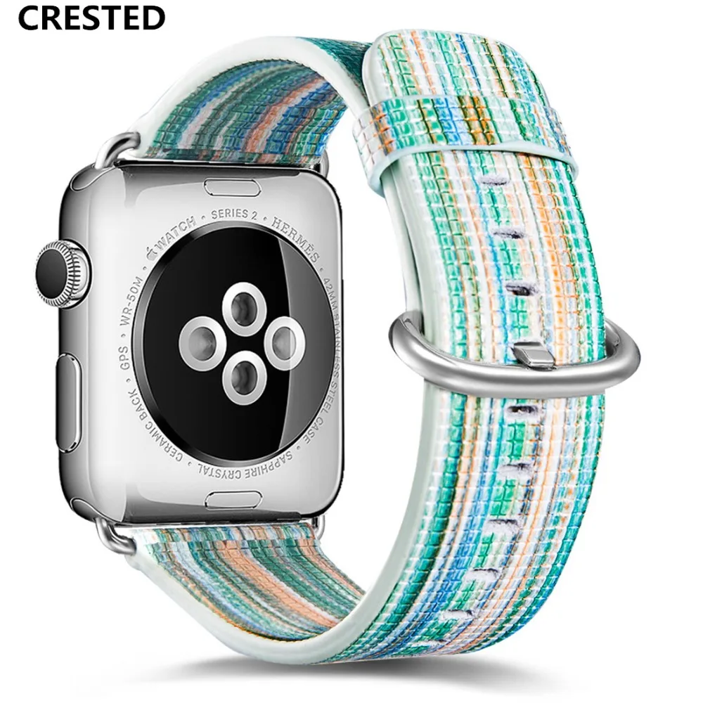 Кожаный ремешок для наручных часов Apple Watch 4 ремешок 42 мм/44 мм Принт с цветком correa наручных часов iwatch серии 4/3/2/1 40 мм/38 мм браслет на запястье ремень