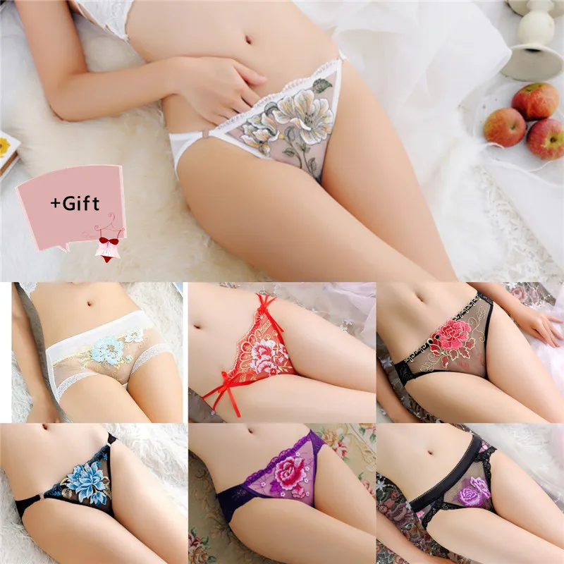 

Lady Sexy lingerie Panties Soft Elastic Printing Breathable string Panties Transparent Underware Women Elegant Gorgeous Panties