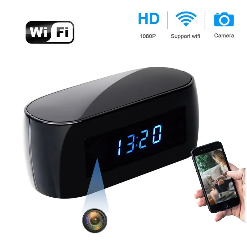 

Night Vision Motion Sensor Camcorder support WiFi Cam IP Table Clock Mini Camera Mais Produtos 1080P HD Camcorder Alarm Setting