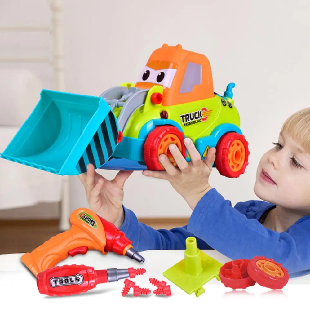Детская Классическая Игрушка автомобиль Besegad сборка разбирайте автомобиль грузовик игрушка набор с электродрель отвертка музыкальный