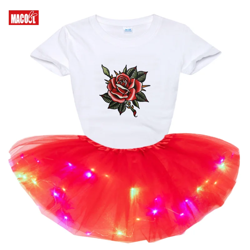 girls clothing sets Princess little Girl Set Summer Birthday party dress 2pc Light Tutu Dress+t Shirt Costume a birthday present newborn baby clothes set girl Clothing Sets