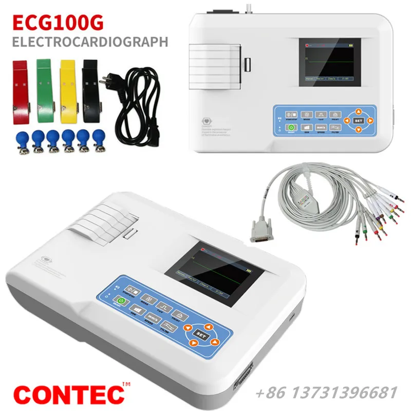 CONTEC ECG100G одноканальный электрокардиограф ЭКГ машина монитор кабель портативный +