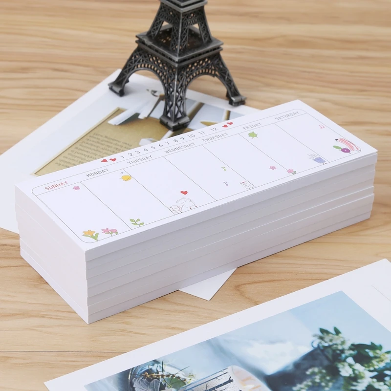 

Cute Week Plan Sticky Note Memo Pad Notebook Bookmark Student Office Stationery T8DB
