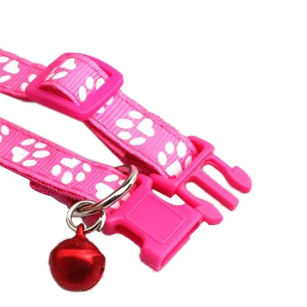 2 Pack Adjustable Cat Collar with Bell, Fashion Paw Print Design Pet Collar, Safety Quick Release Breakaway Collar for Cats (Ros 2 Pack Adjustable Cat Collar with Bell, Fashion Paw Print Design Pet Collar, Safety Quick Release Breakaway Collar for Cats (Ros