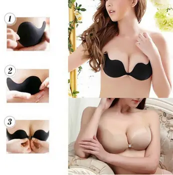 

Women Female Lady Girl Silicone Self Adhesive Magic Push Up Soft Strapless Bras Backless 2019