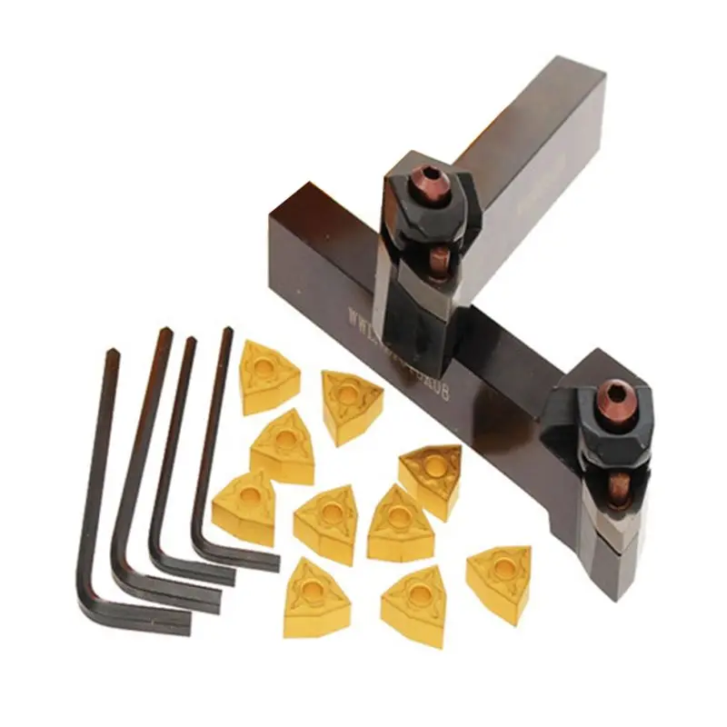 

2x Lathe Turning Tool Holder+10x WNMG0804 Insert Blades Lathe Tool+Wrench