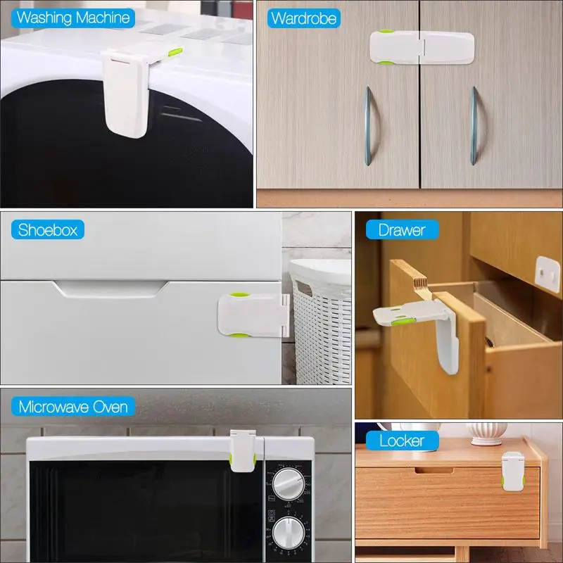 Cabinet Lock Child Protection,4 Child Lock Baby Proof Drawer Lock without Tools Or Drilling Baby Protection Lock Refrigerator Do