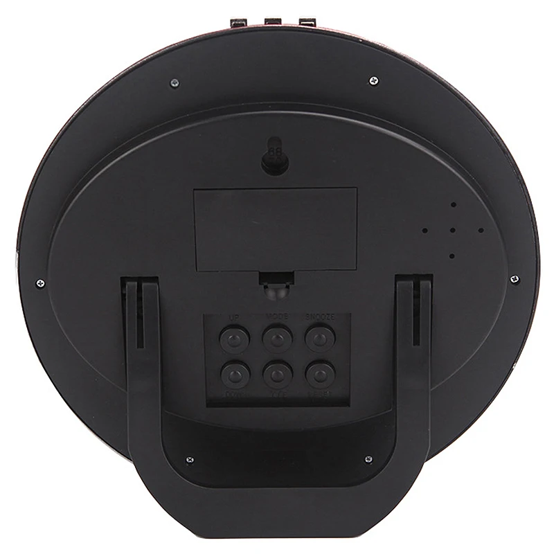  Number Display LED Electronic Wall Clock Snooze Table Clock Mute Bracket Clock Round LCD with Calen