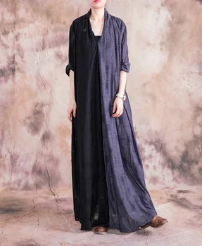 

Women Spring Summer Plus Size Cotton Linen Irregular Long Dress Loose Retro Patchwork Dress Female Elegant Oversized Dress