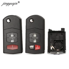 Jingyuqin 3/4 przycisk odwróć etui na klucze składane Fob etui na kluczyki do samochodu dla MAZDA 3 5 6 RX-8 MX-5 Miata CX-5 CX-7 CX-9 RX-8 CX-9