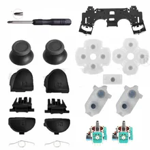 Voor PS4 JDS 030 JDM 030 Controller Reparatie Set L1 R1 L2 R2 Trigger Knoppen 3D Analoge Sticks Cap Geleidende rubber Schroevendraaier Kit