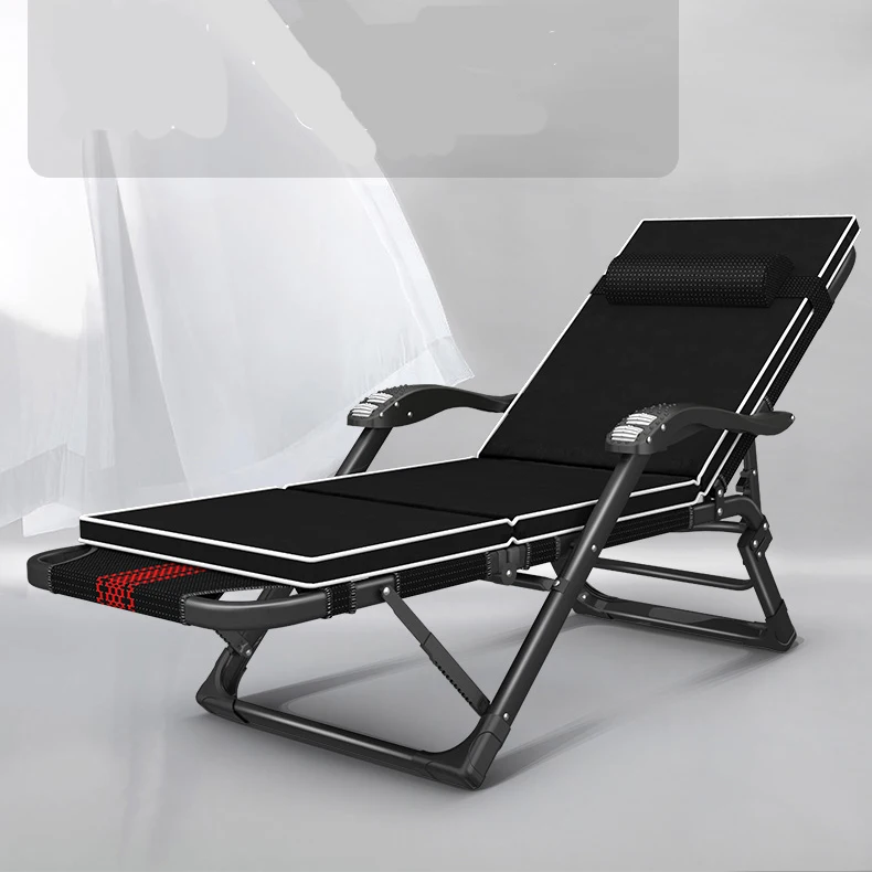 

Folding Chair Lunch Break Siesta Chair Camp Bed Simple Dual-use Single Office Rest Nap Artifact Bed