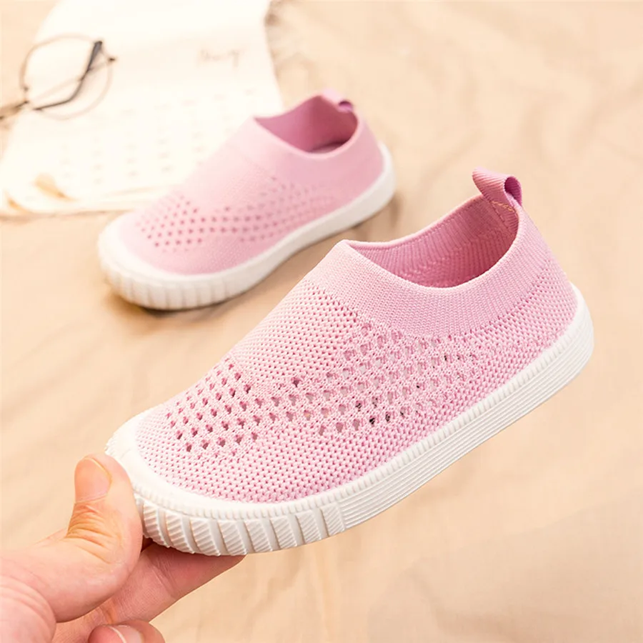 2019 breathable kids sneakers flying woven kids sneakers boys explosion models hollow mesh soft bottom kids sneakers girls 40J24 (14)