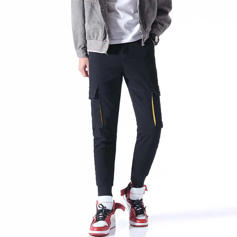 

Casual Pants Men's Korean-style Bib Overall 2019 Spring Clothing New Style Fashion Drawstring Ankle Banded Pants MEN'S Trousers