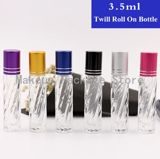 

20/30/50/80pcs 3.5ml Twill Glass Roll on Roller Bottles for Essential Oils Roll-on Refillable Perfume Deodorant Container