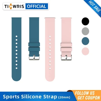 

Original Silicone Wrist Strap 20mm Universal Smart Watch Replacement Bracelet Reverse Buckle Watch Band For TICWRIS GTS KW37 Pro