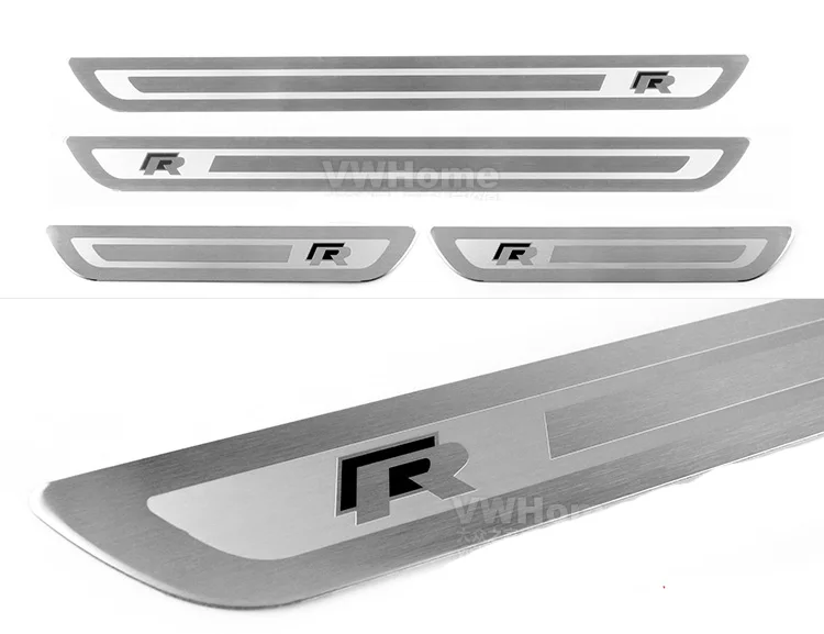 

For VW GOLF 6 7 Exterior Door Sill Guard Plate Kits Scuff Plate 4 PCS Stainless Steel
