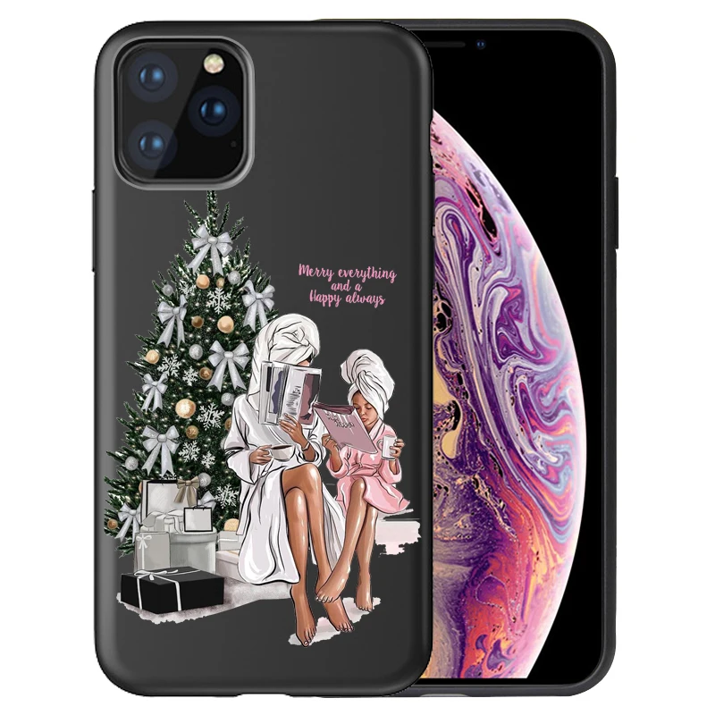 Для iphone 11 семья мама девочка мальчик Рождественская елка чехол для телефона для iphone 11 Pro Max 8 7 X XS Max XR 6 7 8 Plus 5S SE