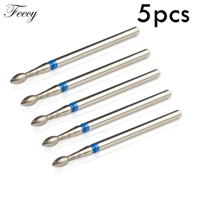 5pcs Diamond Nail Drill Bit Kits Mill Cutter All For Manicure Machine Bit Tools Accessories Cuticle Clean For Removing Nail Gel C
