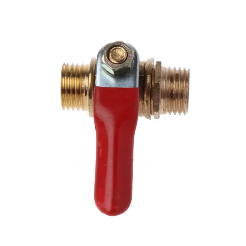 1/4" Ball Male to Male Pipe BSP Brass Ball Barb Hose Metal with Red Lever Handle