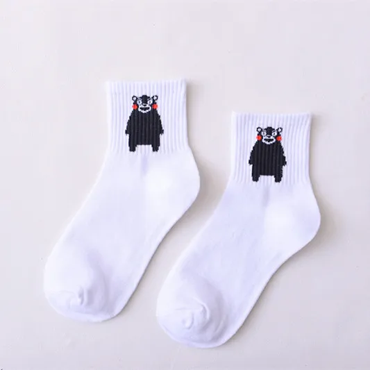Женские носки на каждый день Harajuku Корея японский хлопок котенок пламя Ulzzang носки мужские китайский кактусовый пистолет Акула инопланетянин рождественские носки - Цвет: 1