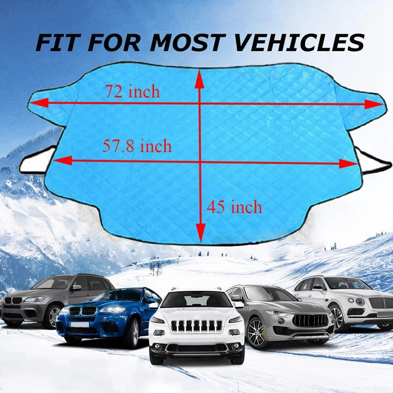 Лобовое стекло автомобиля снежного покрова, 147x116 см фростгард стекло на солнцезащитный козырек, лобовое стекло снега льда крышка с 3 слоя защиты корпуса и Uniq