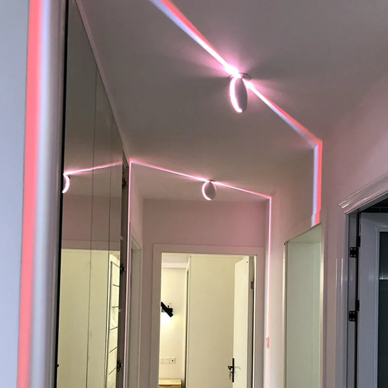 360 graus conduziu a luz de parede do peitoril da janela quadro da porta lâmpada parede com remoto hotel bar loja corredor 10w rgb feixe ray linha lâmpadas