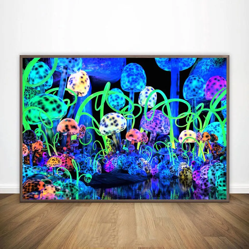 

Canvas Painting Modern Psychedelic Abstract Trippy Poster Wall Art Picture Posters and Prints Living Room Home Decor