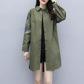 

Spring women's coat 2019 autumn long female windbreaker women single-breasted outerwear women casual coat Female Overcoat Tops