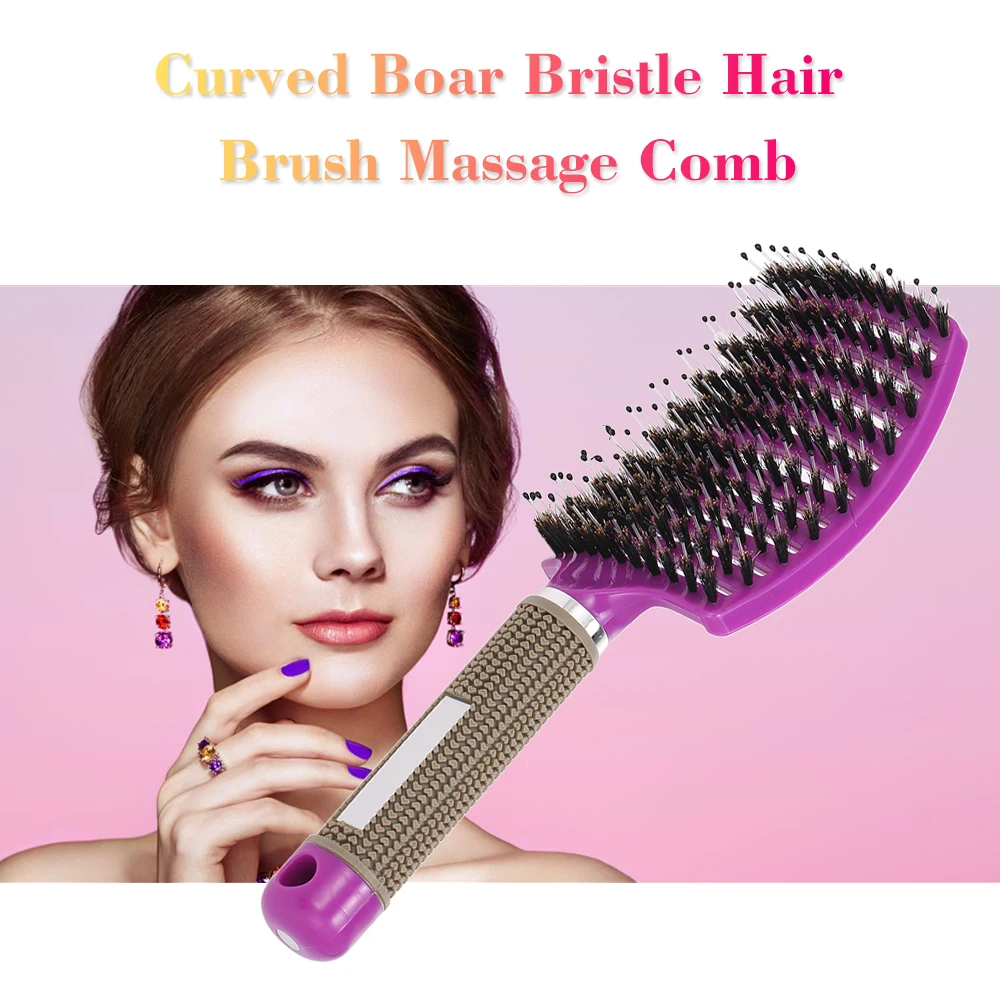 Bristle Nylon Hair Brush Detangle Hairbrush Hair Scalp Massage Comb Detangling Hairbrushes Hairdressing Salon Tools for 2