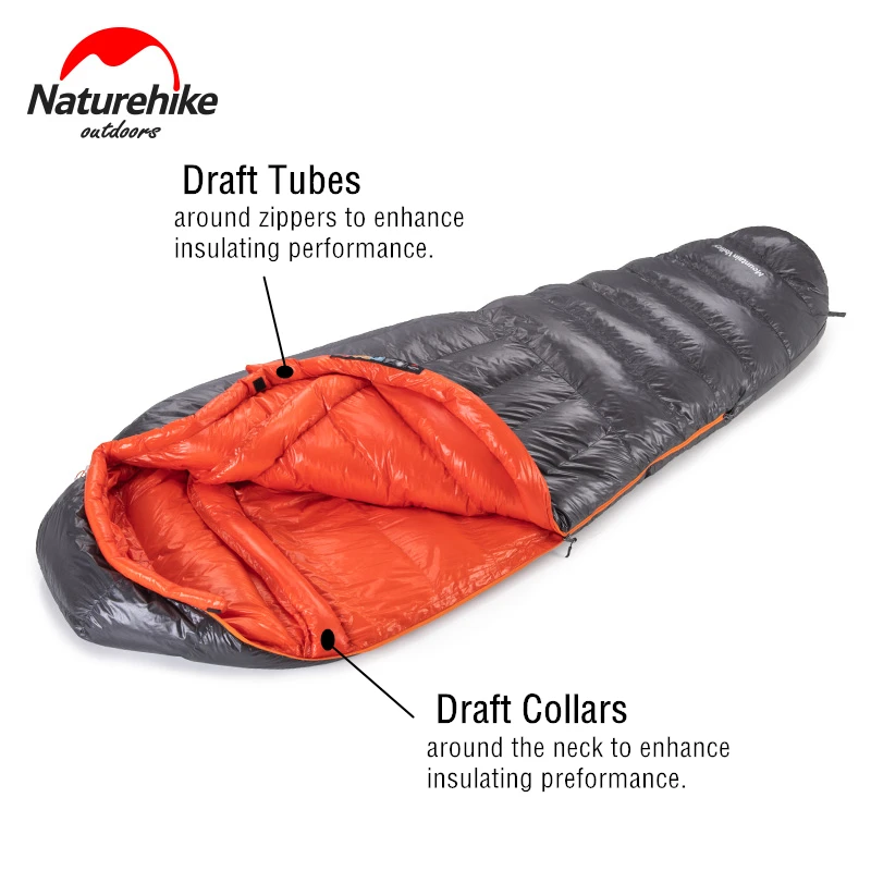 Naturehike Ultralight Compact Winter Goose Down Filled Waterproof Camping Sleeping Bag Cold Weather Mummy Hiking Sleeping Bag