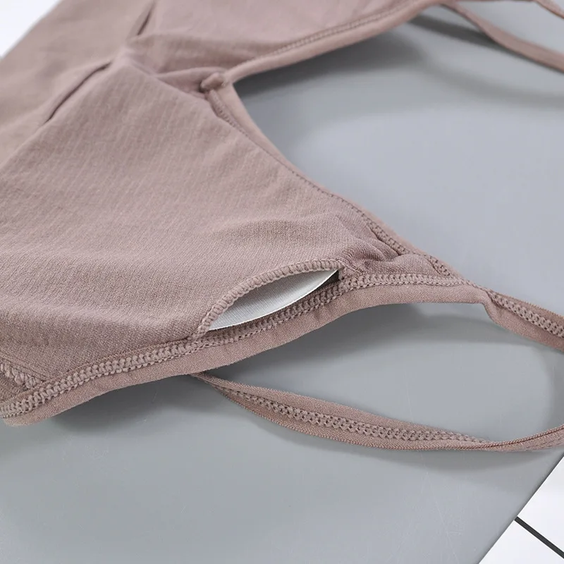 U-shaped Beauty Back Camisole Bra Padded Removable For Women Girls Comfortable Bra Black White Sports Fitness Yoga Gym Crop Top