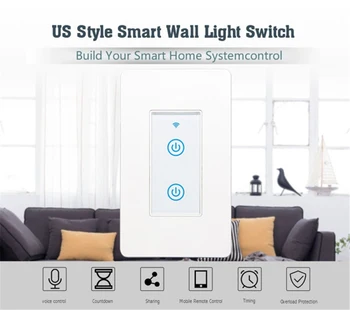 

Tuya APP WiFi Smart Touch Switch Light Switch US Wireless Voice Control Remote Smart Home Light Control WiFi Smart Touch Switch