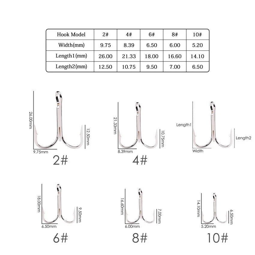 10 шт. рыболовные крючки из высокоуглеродистой стали тройной рыболовный крючок круглый складывающийся морской окунь 2-10# снасти инструменты