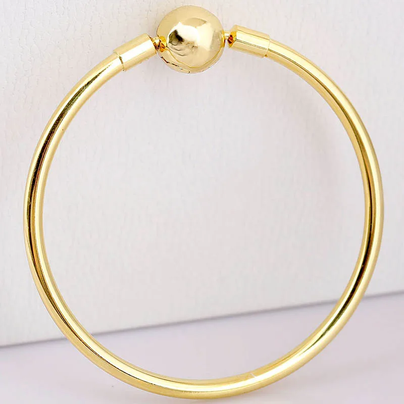 Золотой цветной шарик застежка клип подходит гладкий браслет подходит бусины из стерлингового серебра 925 Шарм Diy Европа ювелирные изделия