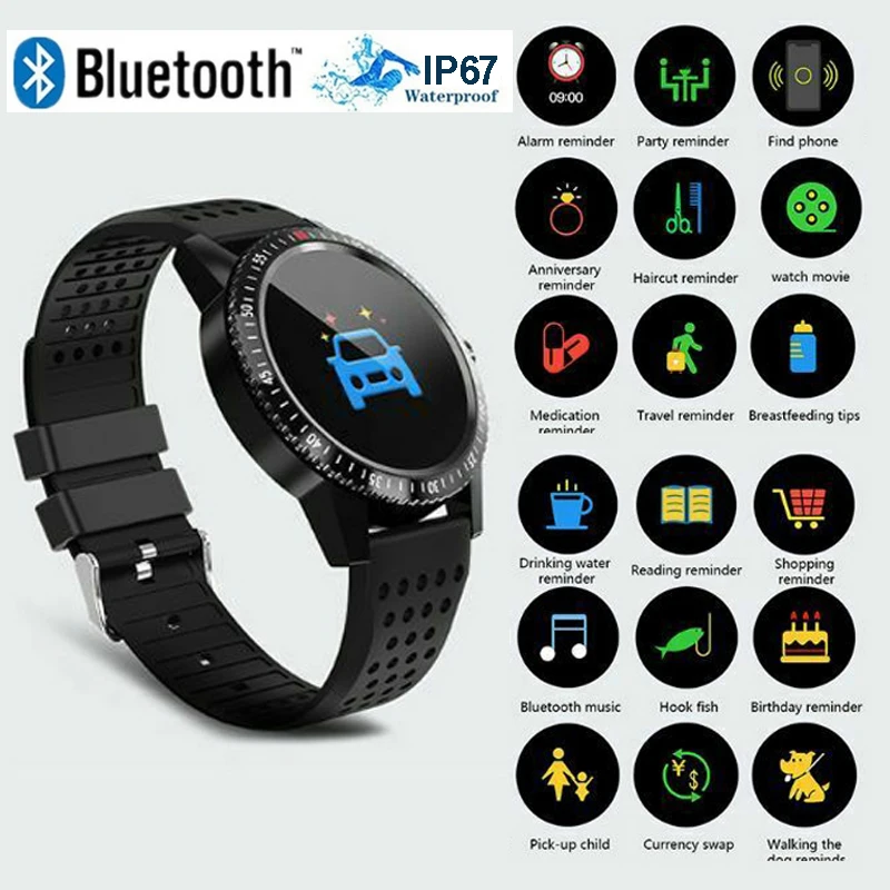 T1 Smartwatch IP67 Водонепроницаемый носимый прибор монитор сердечного ритма цветной дисплей Смарт-часы 30 дней в режиме ожидания для iPhone Xiaomi