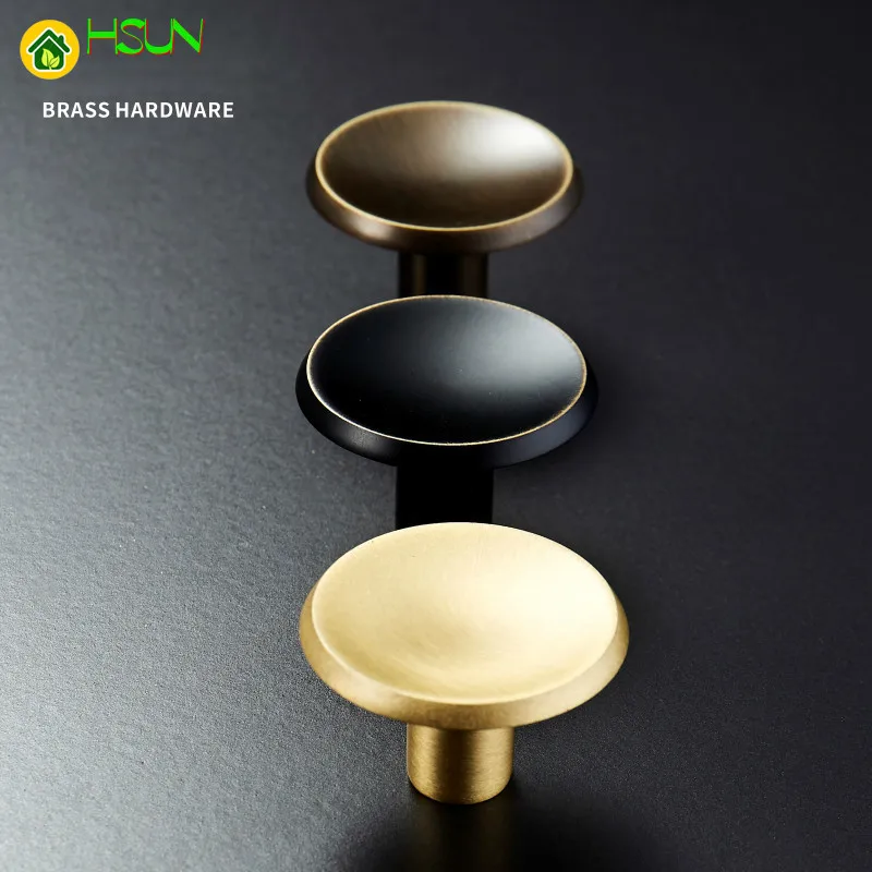 

1 pc Gold Brass Round Cabinet Door Knobs and Handles Furnitures Cupboard Wardrobe Drawer Pull Handles 33mm