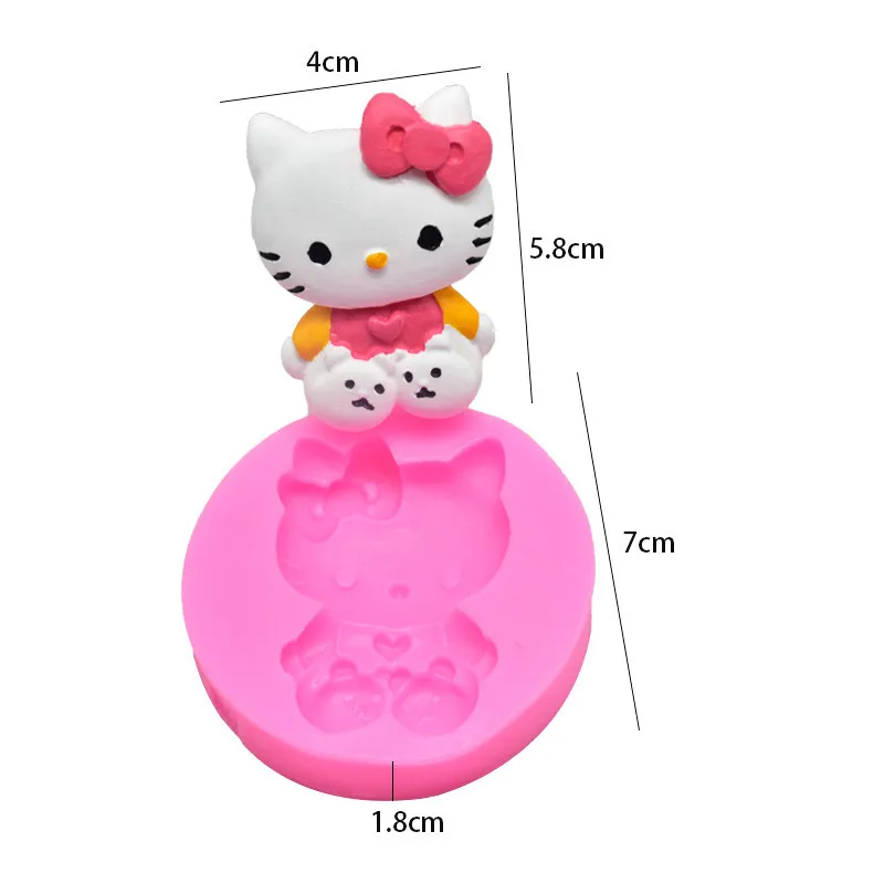 3D hello kitty Мыло Форма для тортов, фондана шоколадная форма ароматический гипс силиконовая форма