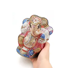 Роскошная Свадебная вечеринка, сумка-клатч Ganesh в коробке с кристаллами, традиционная индийская сумка ganesh shri crystal, кошельки