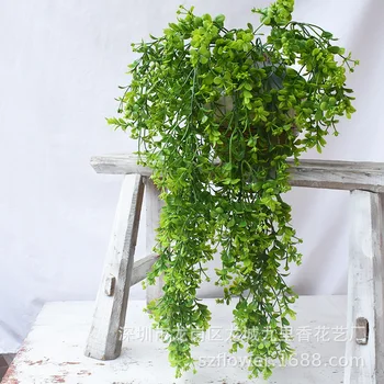 

Full Green Plant Rattan Boxwood Grass Wall Hangers Grass Plant Wall with Wood Magnolia Grass Vine Plastic Water Plant