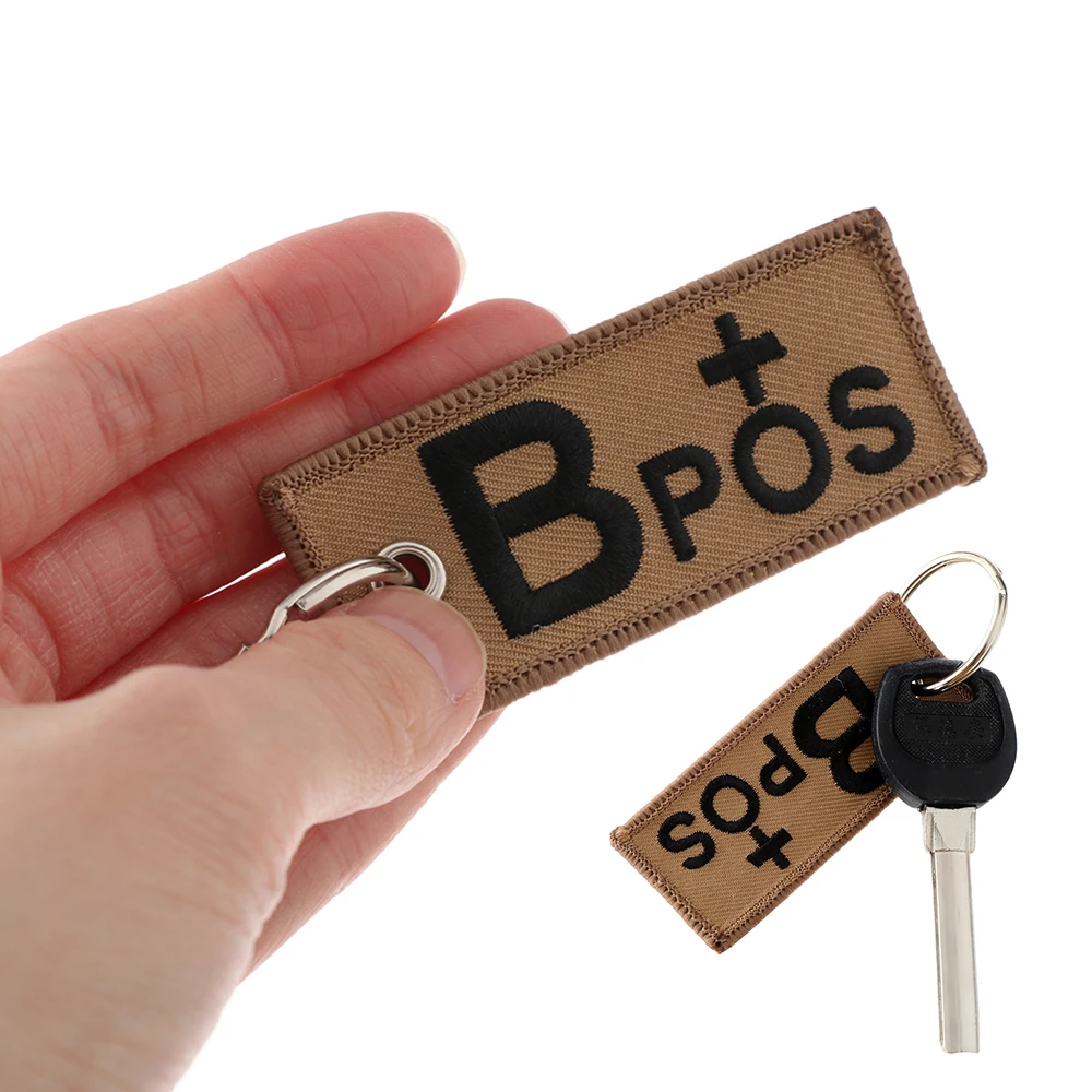 Модный брелок для ключей с вышивкой пара Брелоки типа крови A + B AB O Front POS