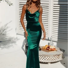 Сексуальное вечернее платье без рукавов темно-зеленое Русалка Robe De Soriee велюровое торжественное платье на бретельках для женщин вечерние платья