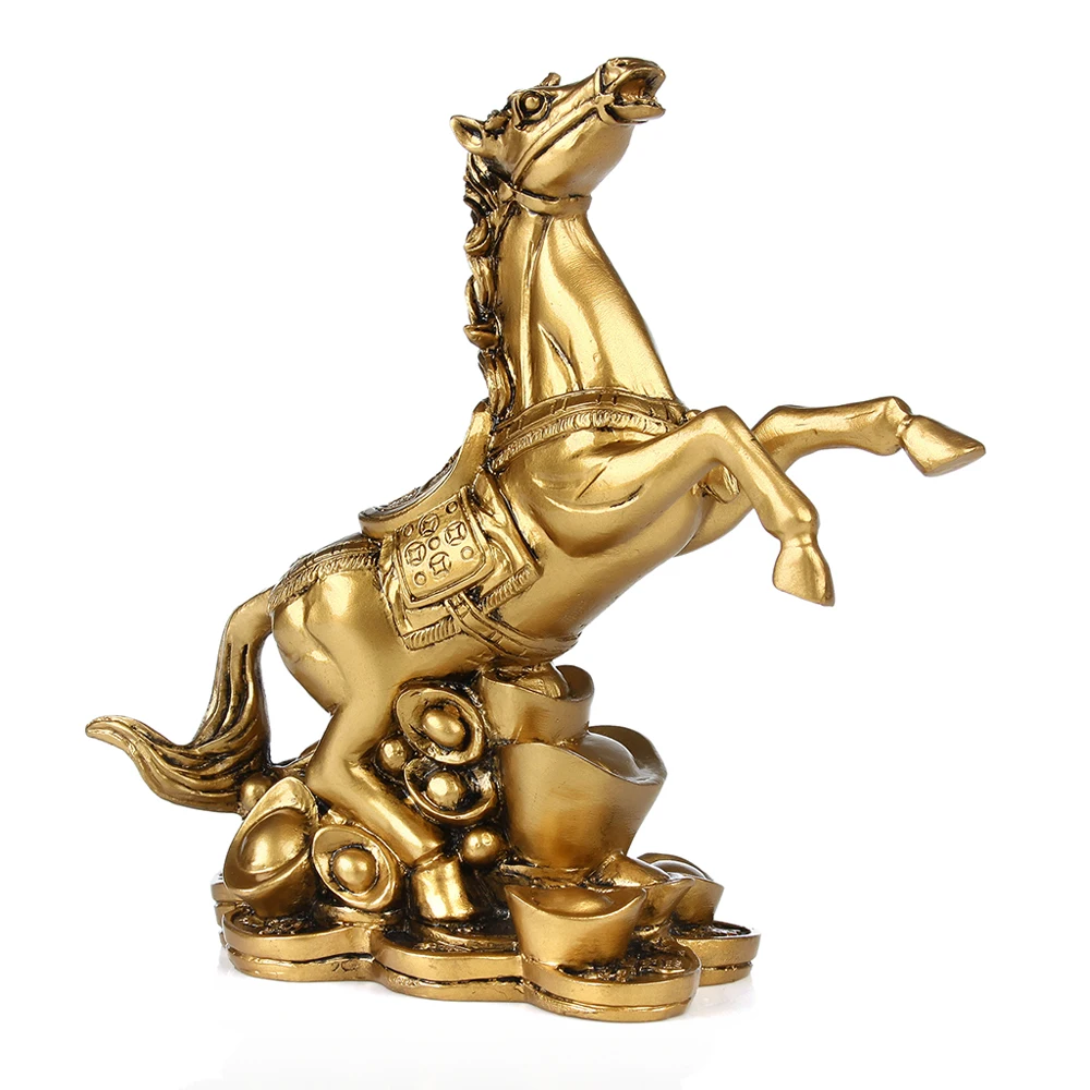 Смола лошадь ремесленные украшения для дома ретро золотая Статуэтка «Лошадь» скульптура лошади украшения офиса аксессуары - Цвет: Bronze