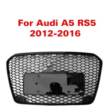 Для Audi A5 RS5 12-16 Передняя Спортивная Шестигранная сетка сотовая капот Гриль глянцевый черный для RS5 стиль 2012 2013 Гонки Грили