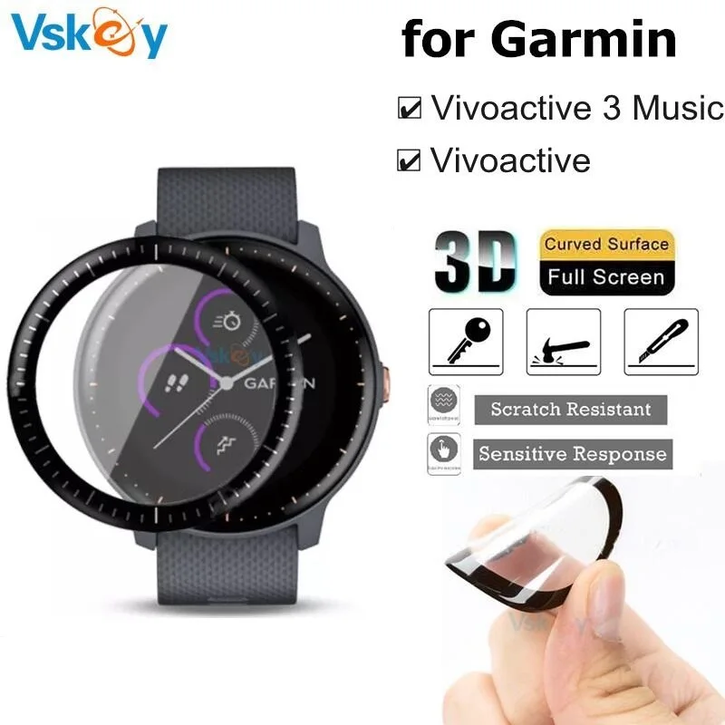 

100 шт. 3D изогнутая мягкая защита экрана для Garmin Vivoactive 3 Music Smart Watch полное покрытие защитная пленка против царапин