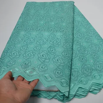 

(5yards/pc) Mint green African Swiss voile lace fabric with lovely embroidery for making party dress CLP500
