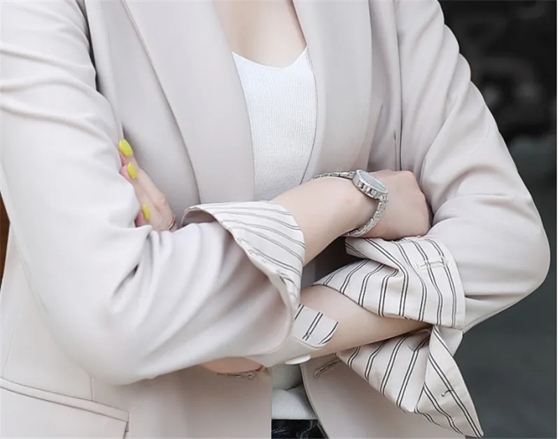 5XL Повседневный длинный рукав одна кнопка офисный женский однотонный Блейзер Пальто Плюс Размер Женская рабочая одежда Верхняя одежда Топы корейский свободный костюм