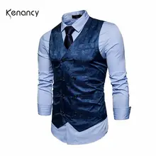 Hemiks Мужской приталенный пиджак без рукавов с v-образным вырезом 3D Пейсли блузки для костюма или смокинга размера плюс 2XL 5 цветов рубашки на пуговицах