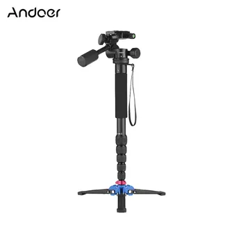 

Andoer Portable Aluminum Alloy 6-Section Camera Monopod with 3 Way Camera Video Damping Head Unipod Holder 1/4" Screw Mount